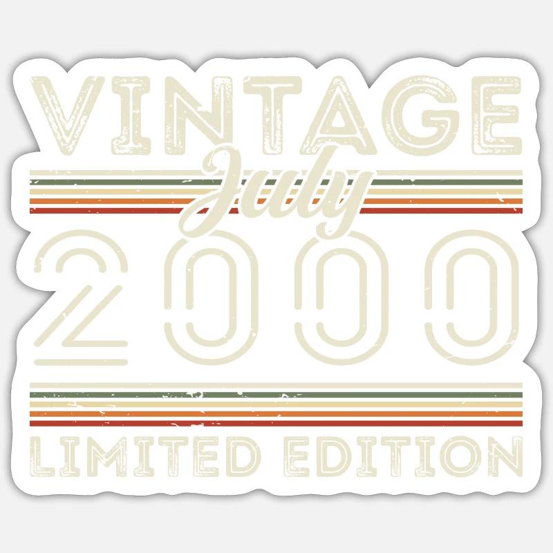 Juli 2000 Juli Geburtstagsgeschenk Juli 2000 Sticker Größe S (10 x 10 cm)