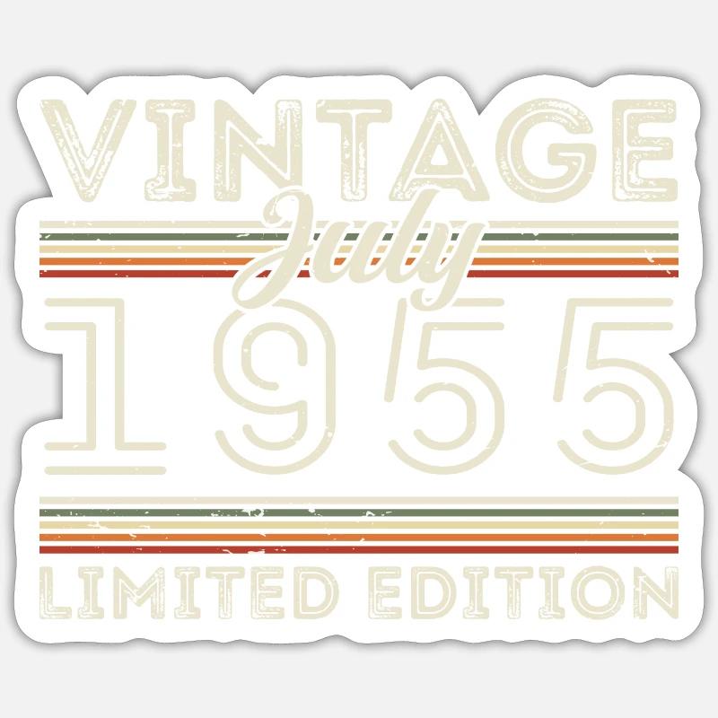 Juli 1955 Juli Geburtstagsgeschenk Juli 1955 - Sticker Größe S (10 x 10 cm) - Mattweiß
