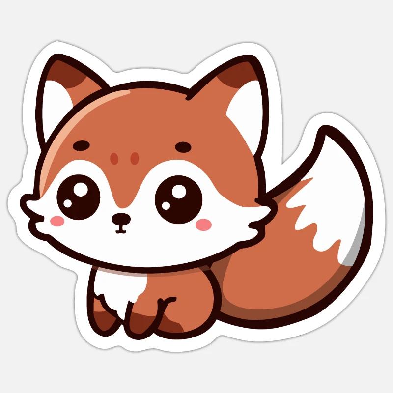 Fluffy Delight : Charme Chibi Fox Sticker taille S (10 x 10 cm)
