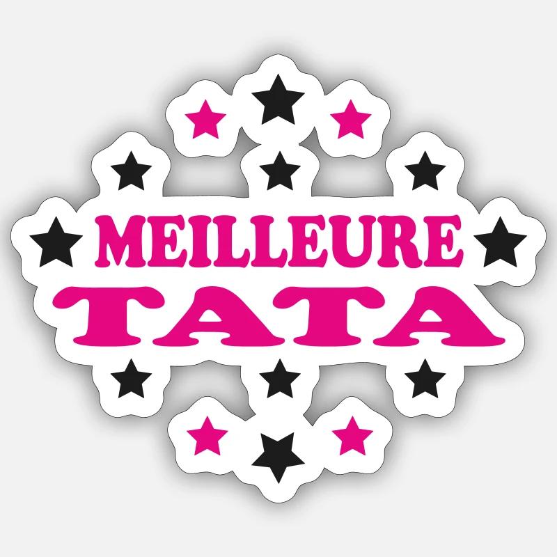 BESTE TATA - Sticker Größe S (10 x 10 cm) - Mattweiß