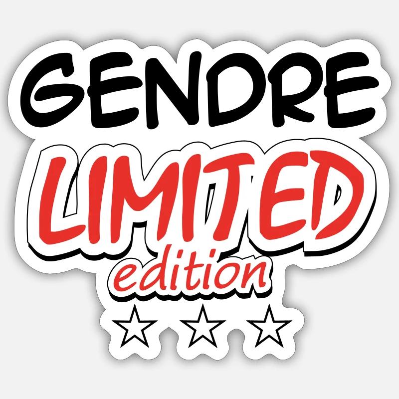 GENDRE LIMITED EDITION - Sticker taille S (10 x 10 cm) - blanc mat
