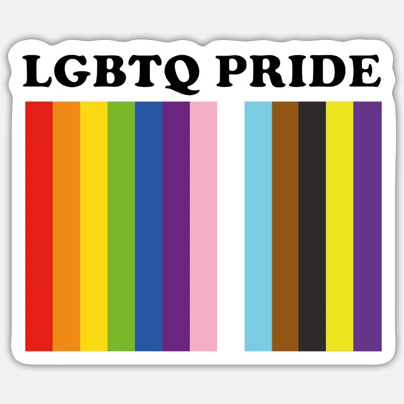LGBTQ Pride Inklusive Pride-Farben - Sticker Größe S (10 x 10 cm) - Mattweiß