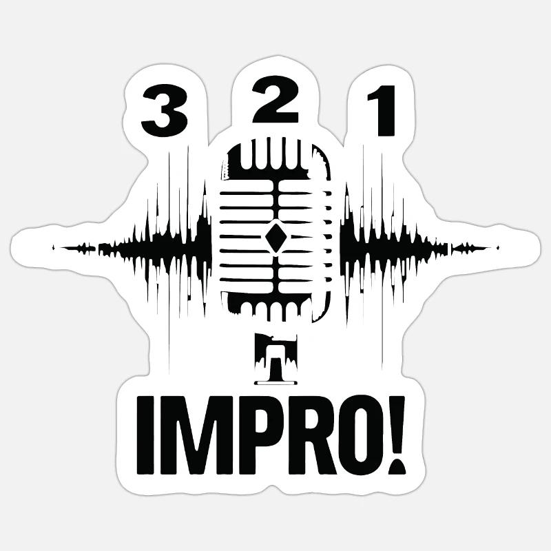 321 Impro, idée cadeau théâtre d'improvisation Sticker taille S (10 x 10 cm)
