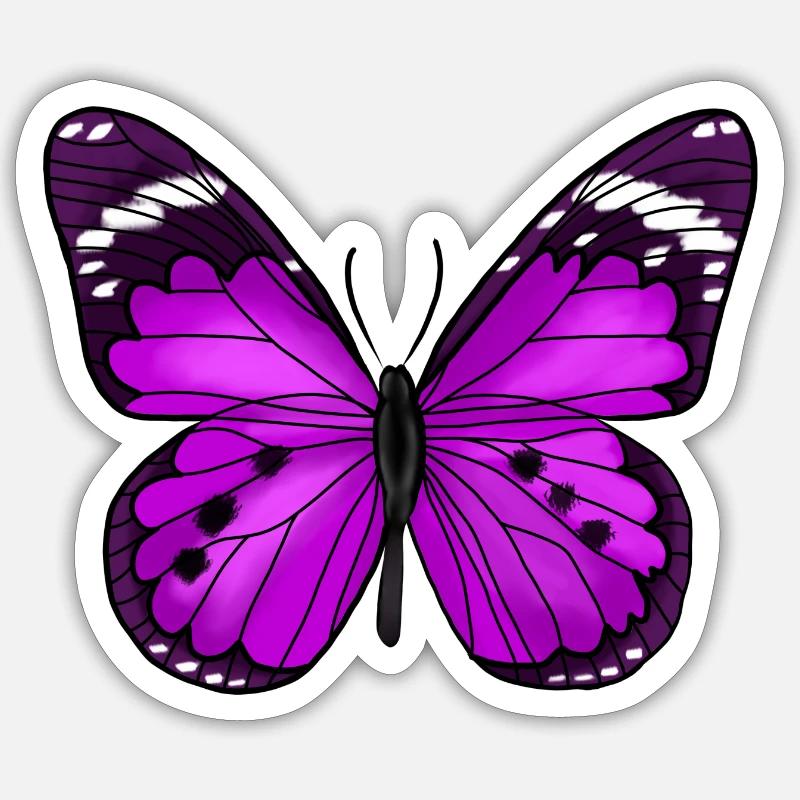 Papillon Violet Sticker taille S (10 x 10 cm)