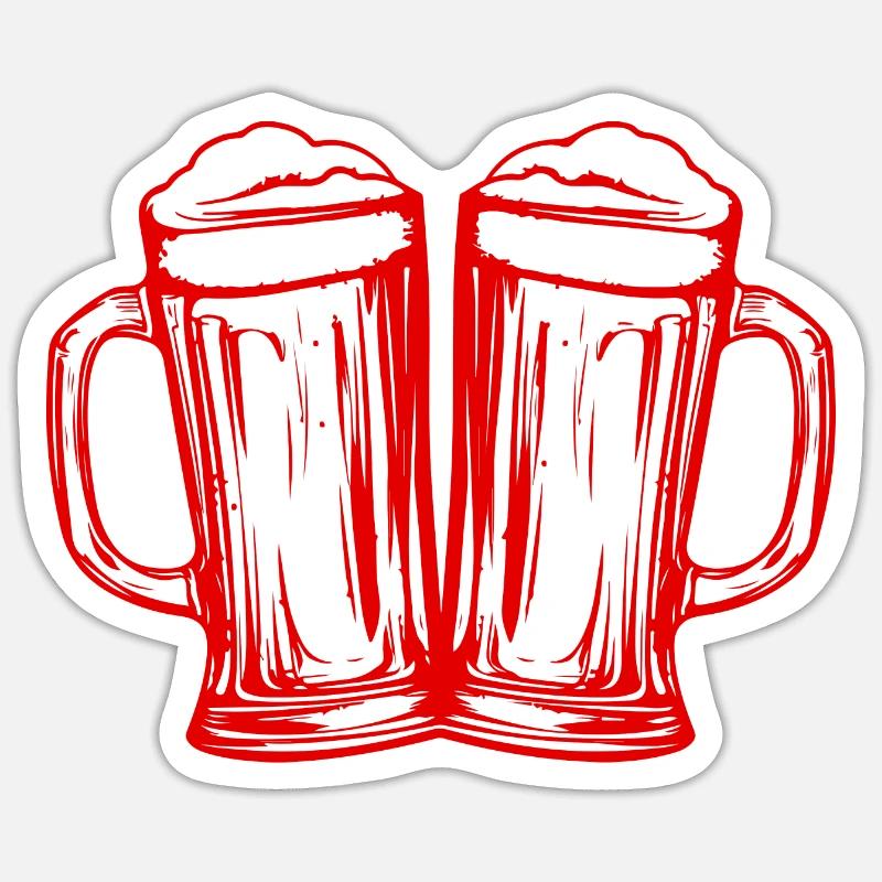 Beer Mug Cheers Beer Drinking - Sticker size S (10 x 10 cm) - white matte