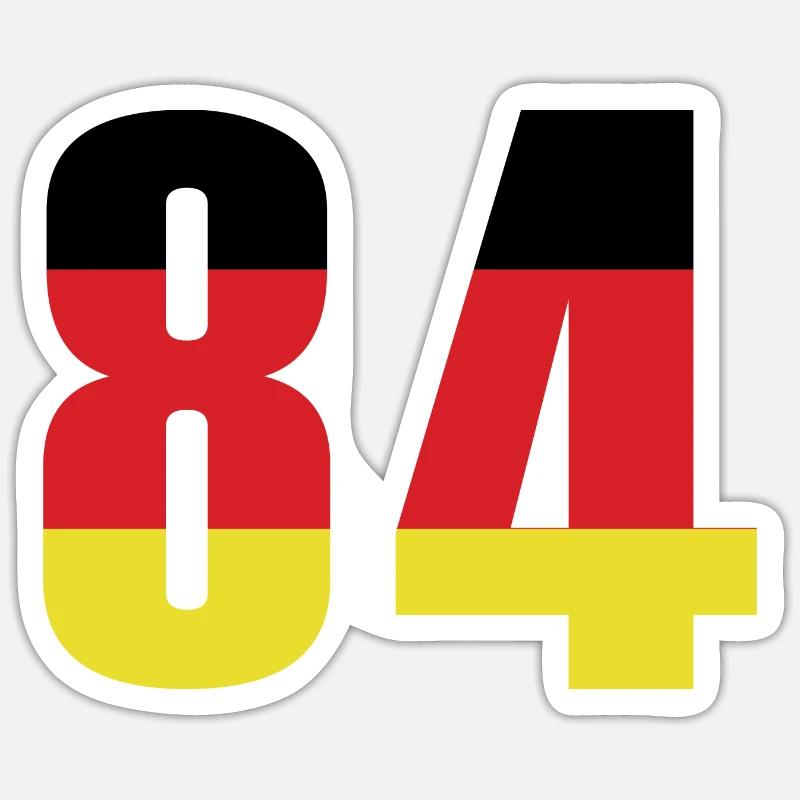 84 Number Germany Jersey - Sticker size S (10 x 10 cm) - white matte
