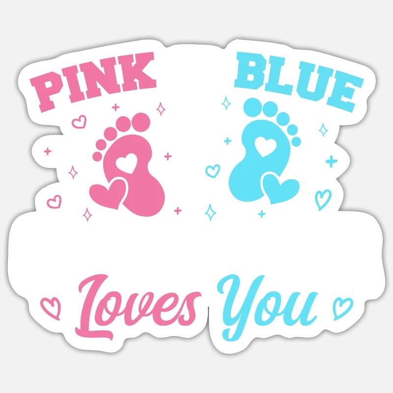 Rosa oder blaue Patin liebt dich - Patin Sticker Größe S (10 x 10 cm)