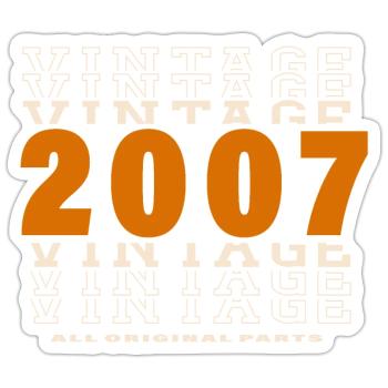 2007: Vintage - 17th Anniversary - Sticker size S (10 x 10 cm) - white matte - Front