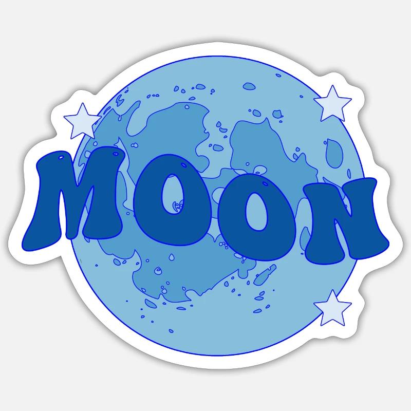 MOND - Sticker Größe S (10 x 10 cm) - Mattweiß