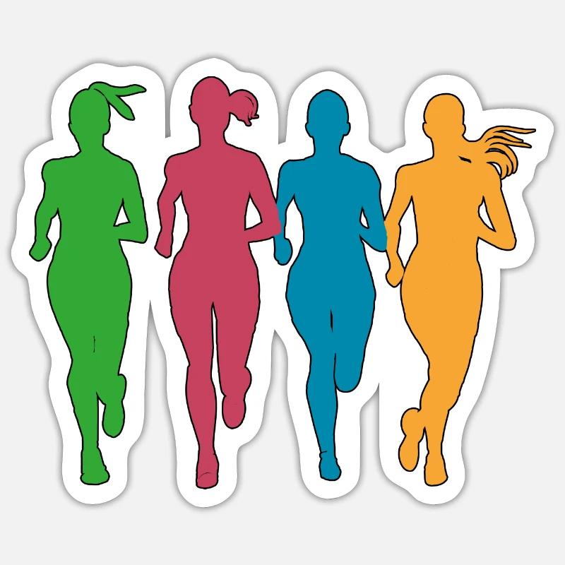 Joggers in action - Sticker size S (10 x 10 cm) - white matte