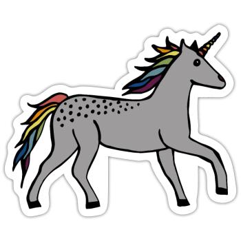 Cute Unicorn - Sticker size S (10 x 10 cm) - white matte - Front