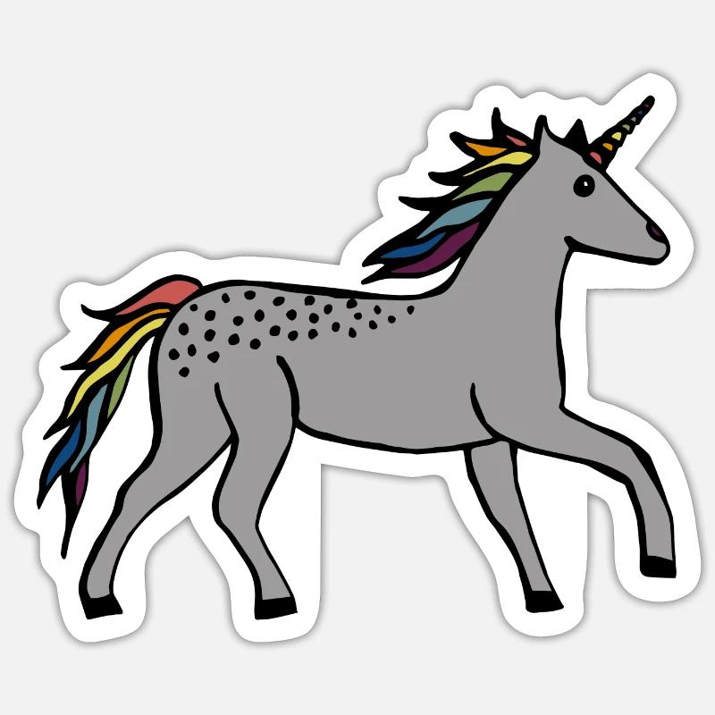 Licorne mignonne - Sticker taille S (10 x 10 cm) - blanc mat