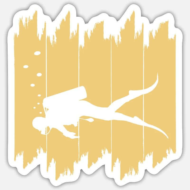 Tauchen Diving - Sticker Größe S (10 x 10 cm) - Mattweiß
