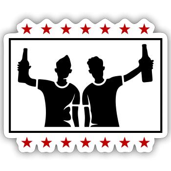 Bachelor Party Party Team - Sticker size S (10 x 10 cm) - white matte - Front