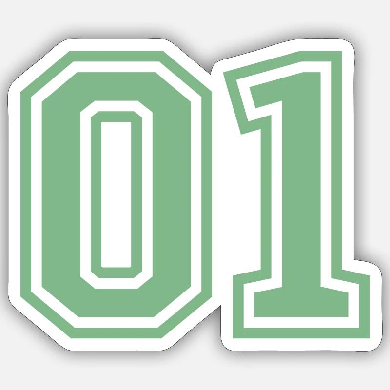 01 eins nummer - Sticker Größe S (10 x 10 cm) - Mattweiß