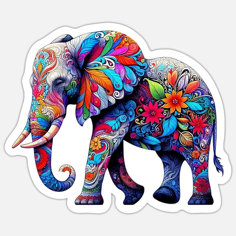Elephant - Sticker size S (10 x 10 cm) - white matte