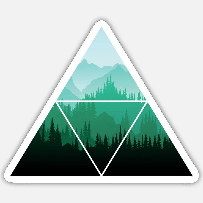 Arbre Triangle Forêt - Sticker taille S (10 x 10 cm) - blanc mat