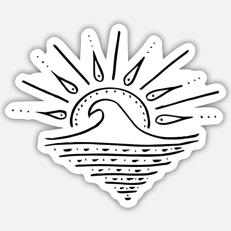 Sunset Wave Sticker size S (10 x 10 cm)