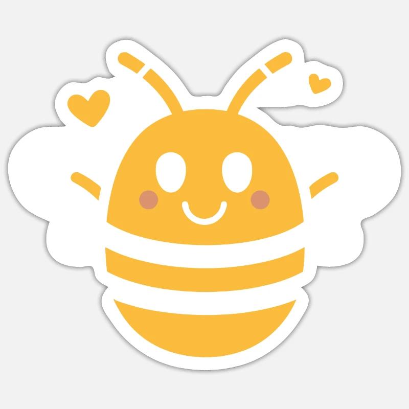 Bee - Sticker size S (10 x 10 cm) - white matte