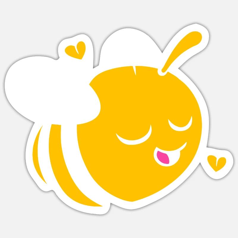 Bee - Sticker size S (10 x 10 cm) - white matte