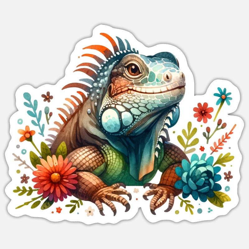 Iguana - Sticker size S (10 x 10 cm) - white matte