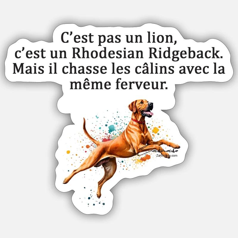 chasseur de calin - Sticker taille S (10 x 10 cm) - blanc mat