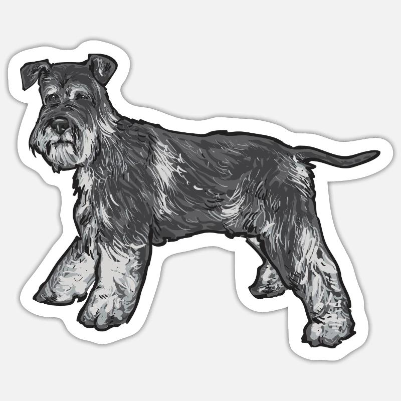 Schnauzer nain Chien Schnauzer Sticker taille S (10 x 10 cm)