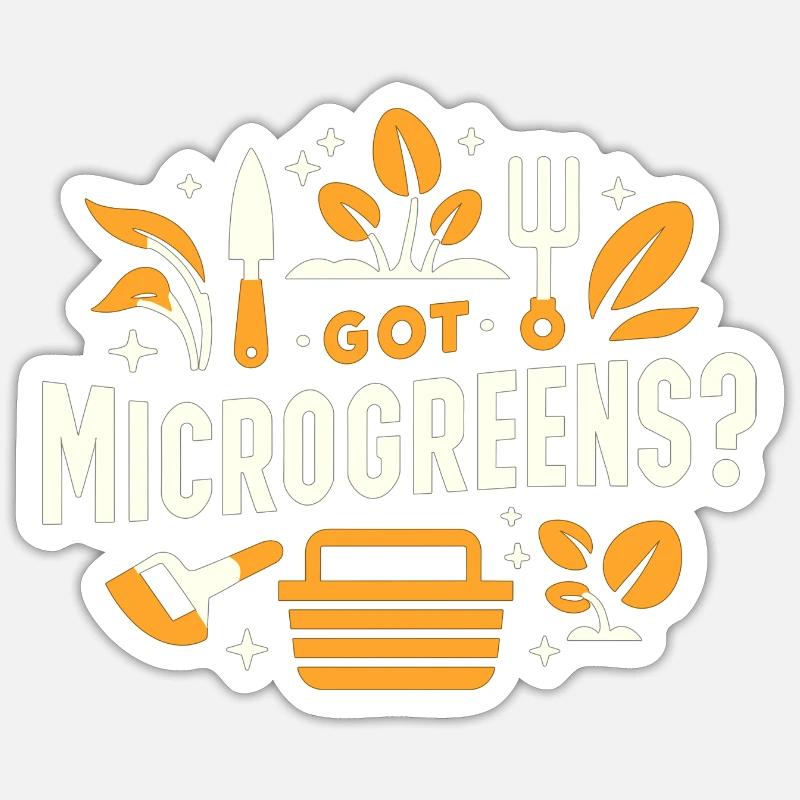 Ich habe Microgreens - Sticker Größe S (10 x 10 cm) - Mattweiß