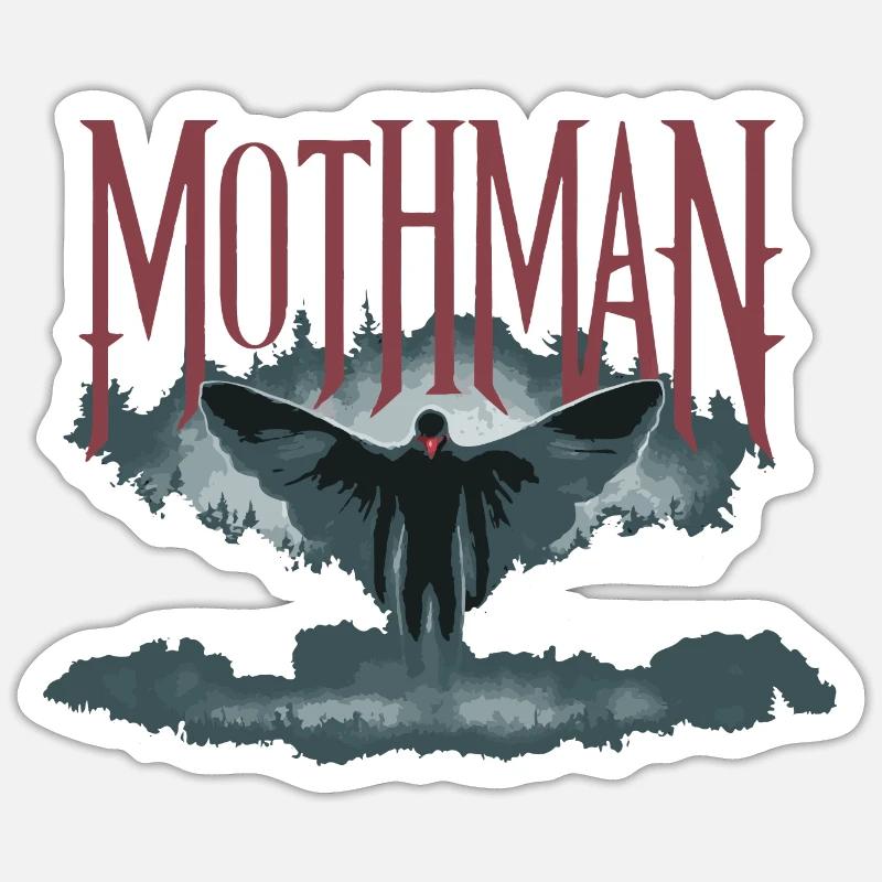 MOTHMAN - Sticker size S (10 x 10 cm) - white matte