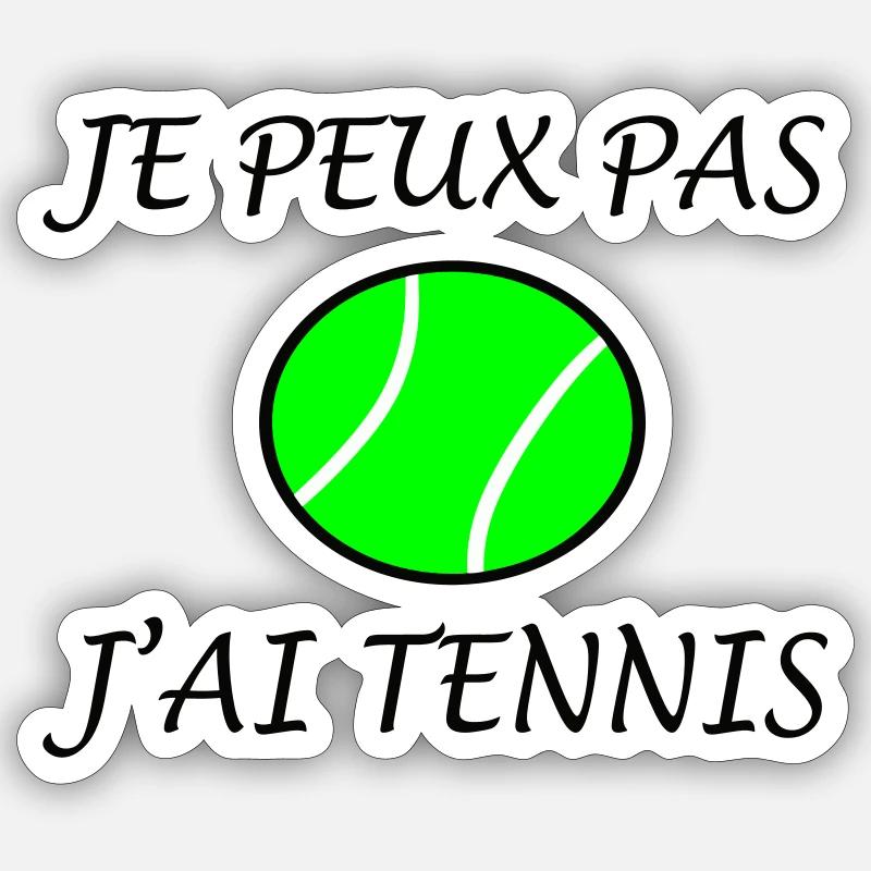 TENNIS - Sticker taille S (10 x 10 cm) - blanc mat