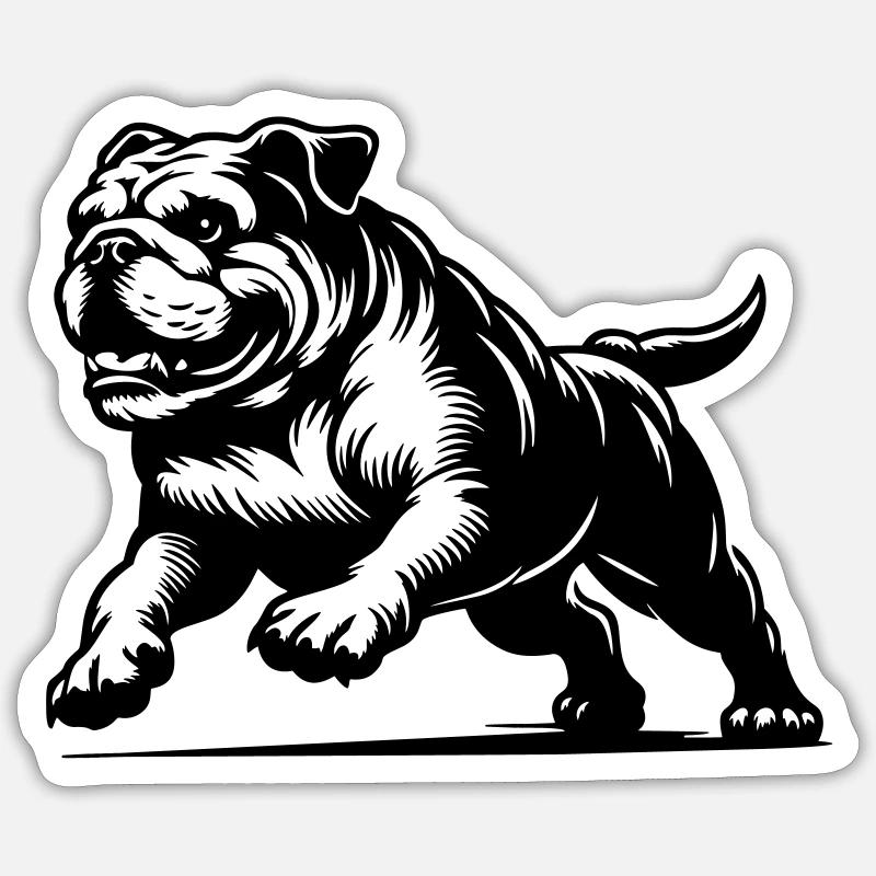 Bouledogue anglais - Sticker taille S (10 x 10 cm) - blanc mat