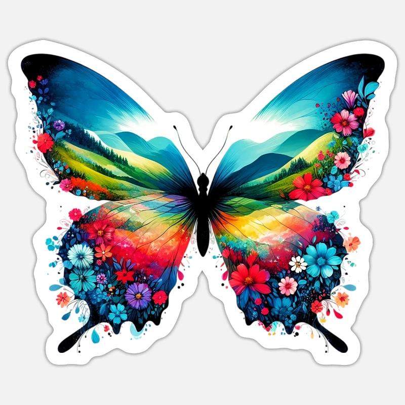Butterfly - Sticker size S (10 x 10 cm) - white matte