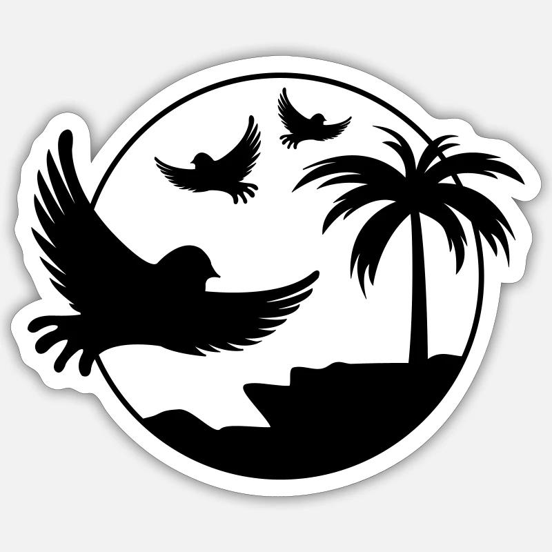 Paradise Birds - Sticker size S (10 x 10 cm) - white matte