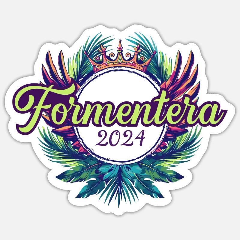 Formentera 2024 Multicoloured - Sticker size S (10 x 10 cm) - white matte