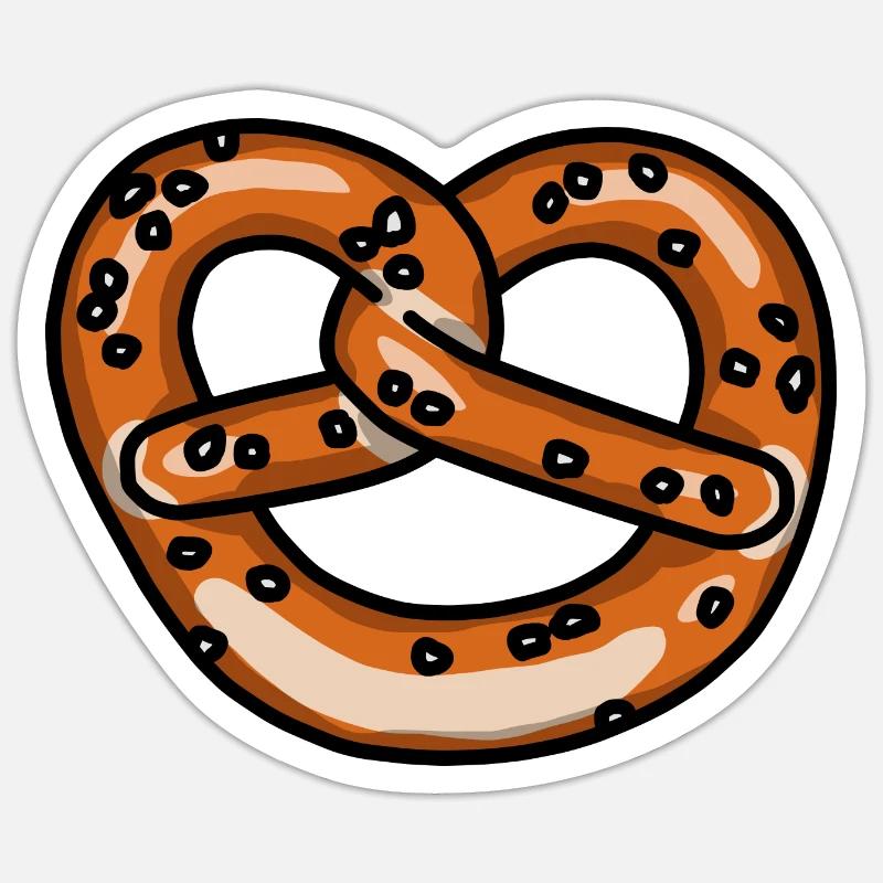 Comic Brezel Brezen Laugengebäck Pretzel Bäcker Sticker Größe S (10 x 10 cm)