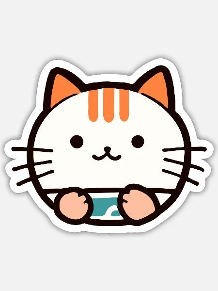 Kittycat - Sticker Größe S (10 x 10 cm) - Mattweiß