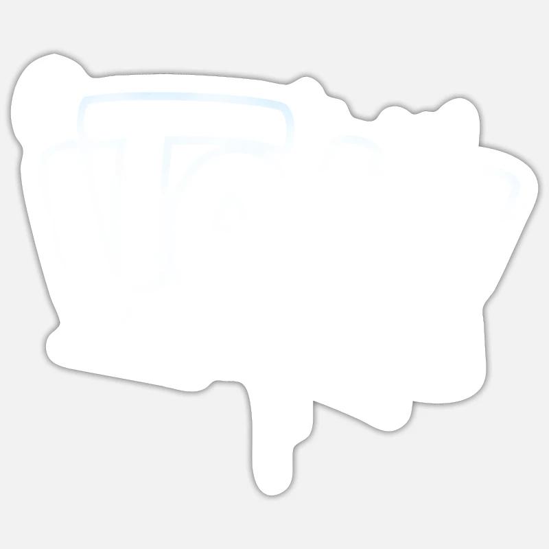 Italie Graffiti - Sticker taille S (10 x 10 cm) - blanc mat