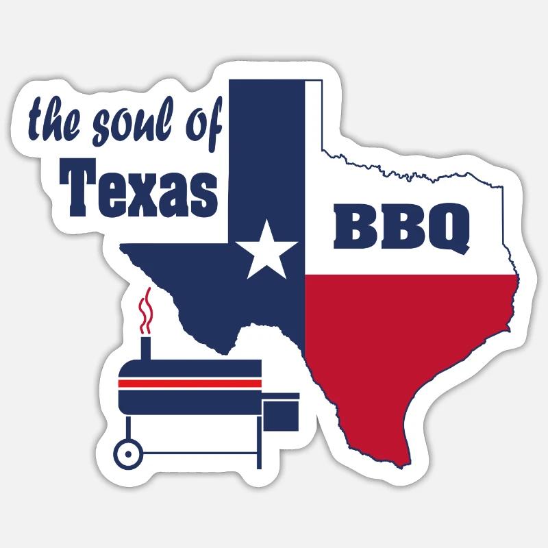 Texas BBQ mit Liebe Sticker Größe S (10 x 10 cm)