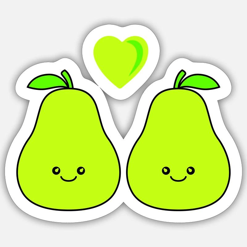 birne comic love Sticker Größe S (10 x 10 cm)