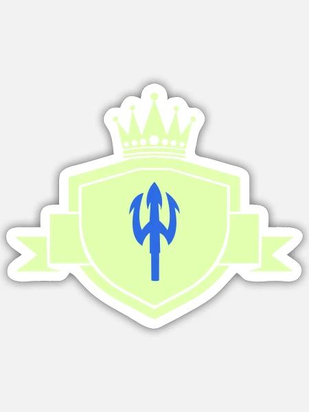 dreizack wappen - Sticker Größe S (10 x 10 cm) - Mattweiß