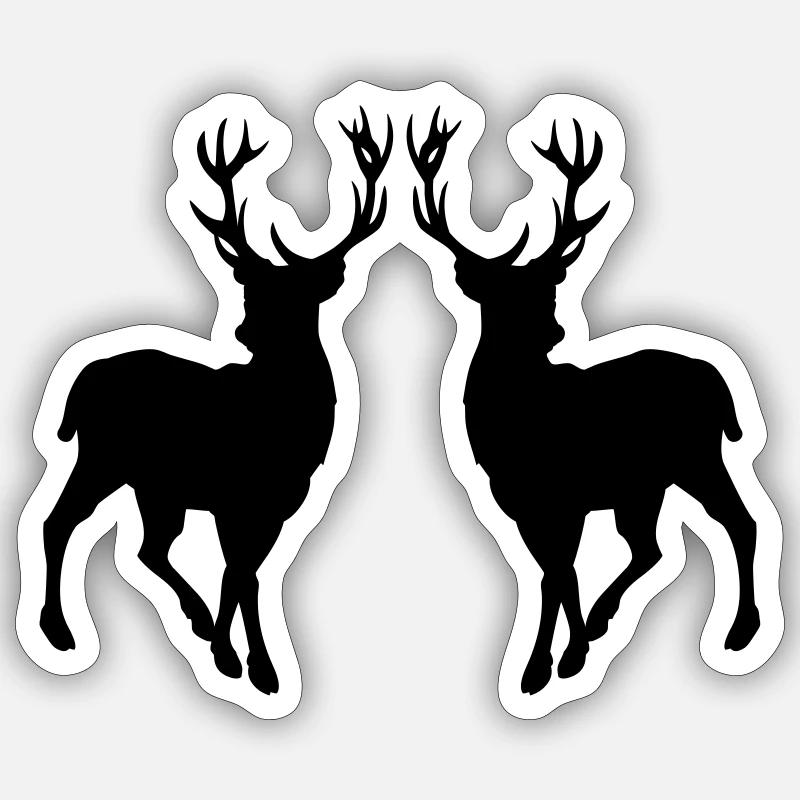 reh silhouette 02 - Sticker Größe S (10 x 10 cm) - Mattweiß