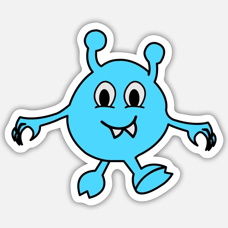 monster alien - Sticker Größe S (10 x 10 cm) - Mattweiß