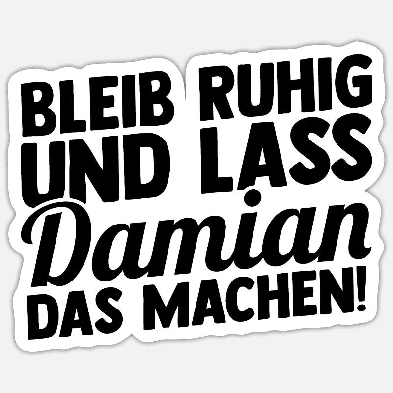 First name Damian - Sticker size S (10 x 10 cm) - white matte