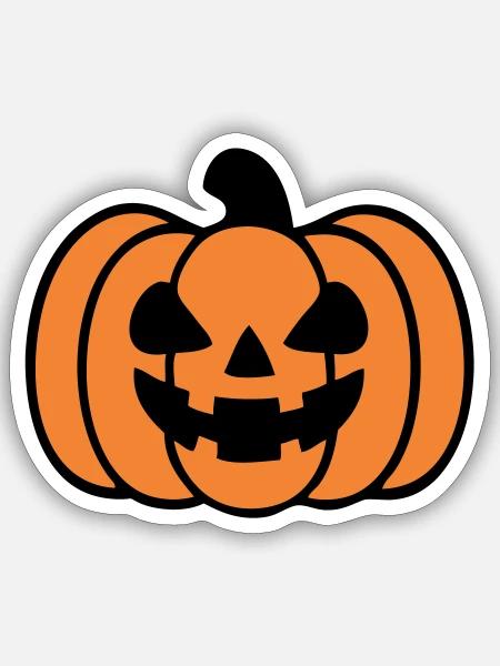 Halloween Kürbis - Sticker Größe S (10 x 10 cm) - Mattweiß
