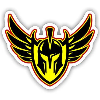 Spartaner Krieger Helm - Sticker Größe S (10 x 10 cm) - Mattweiß - Vorne