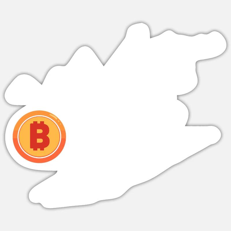 Le bitcoin - Sticker taille S (10 x 10 cm) - blanc mat