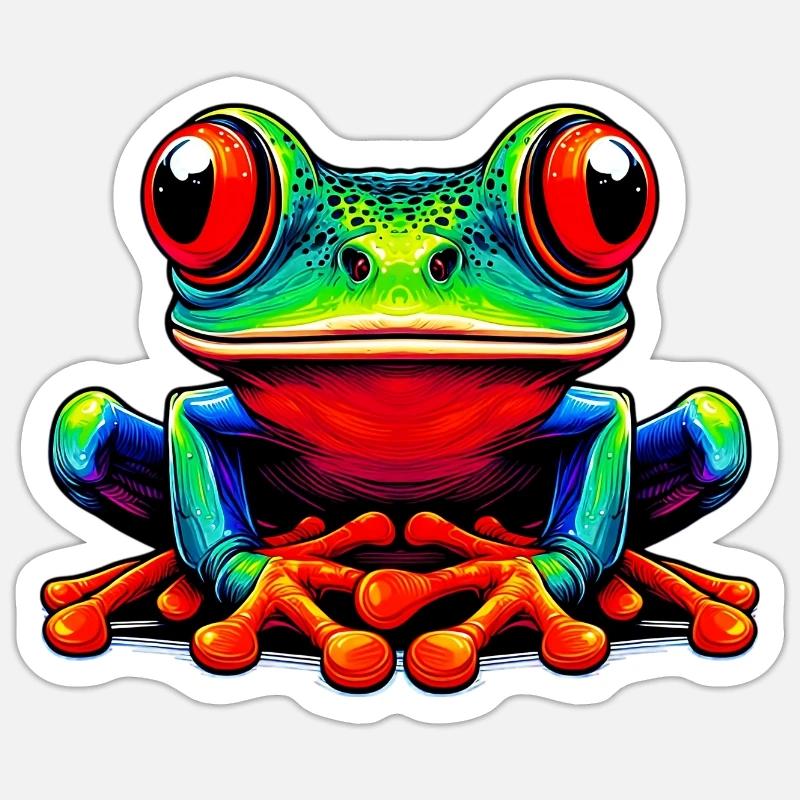 Frosch - Sticker Größe S (10 x 10 cm) - Mattweiß