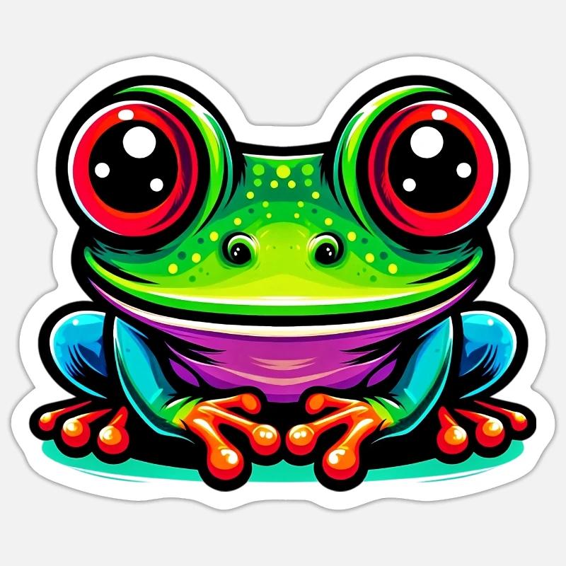 Grenouille - Sticker taille S (10 x 10 cm) - blanc mat