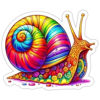 Schnecke - Sticker Größe S (10 x 10 cm) - Mattweiß - Vorne