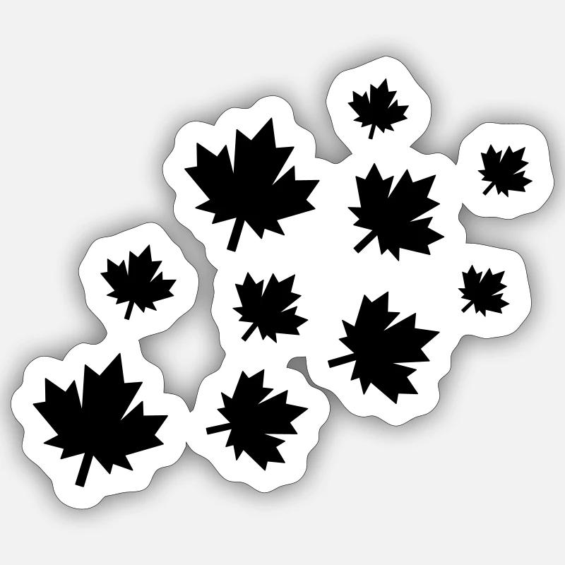 Maple Leaves - Sticker size S (10 x 10 cm) - white matte